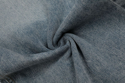 Button Fly Curved Wide Leg Denim Jeans WN25733