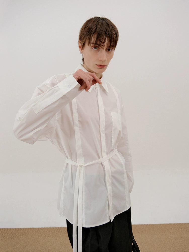 Belted Long Sleeve Shirt WN21532