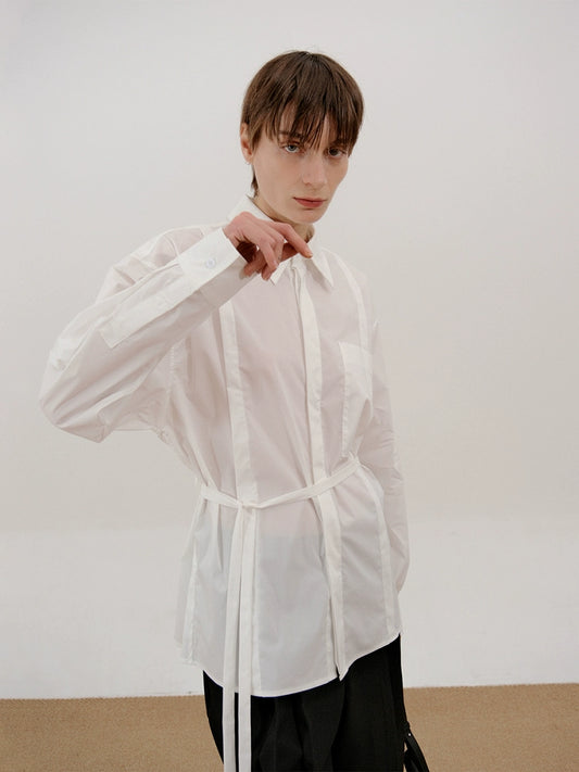 Belted Long Sleeve Shirt WN21532