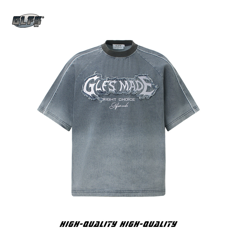 Washed Logo Print Oversize Short Sleeve T-Shirt WN26540