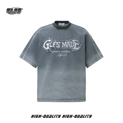 Washed Logo Print Oversize Short Sleeve T-Shirt WN26540