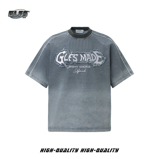 Washed Logo Print Oversize Short Sleeve T-Shirt WN26540