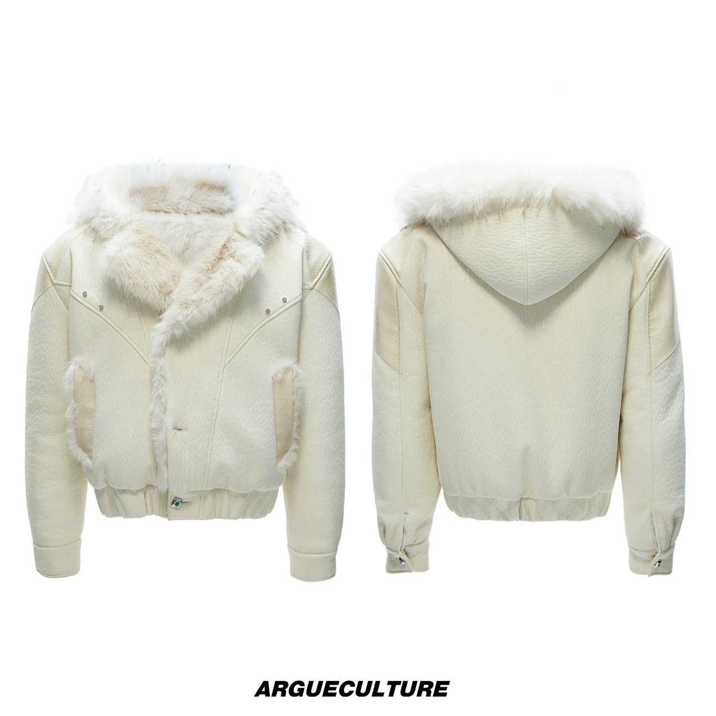 Hooded Fake Fur Collar Heavyweight Puffer Jacket WN22622