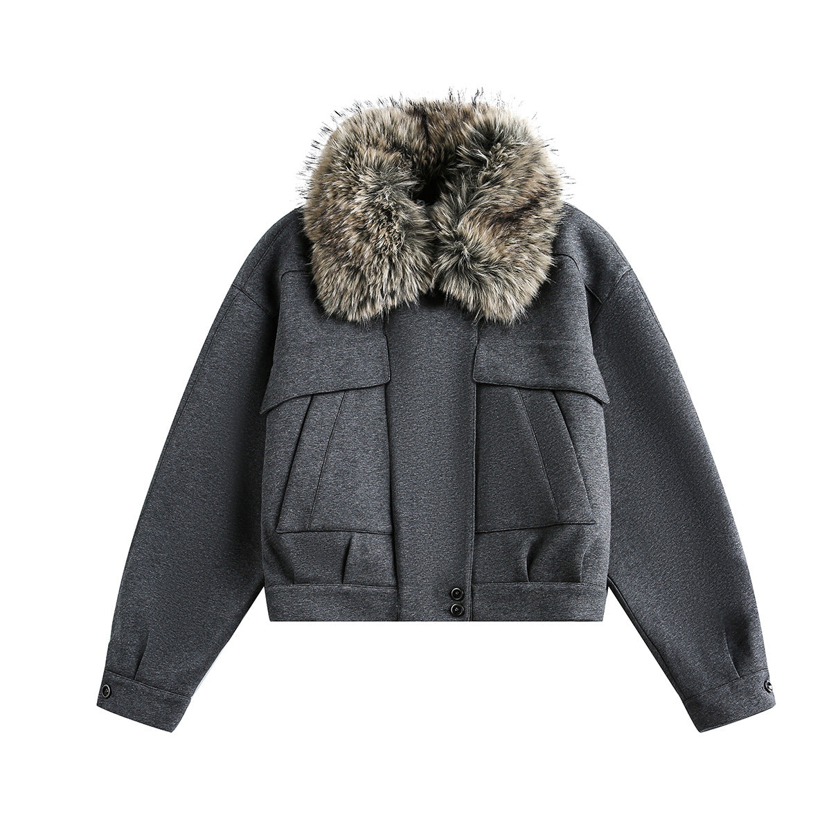 Detachable Fake Fur Collar Quilted Puffer Jacket WN21909