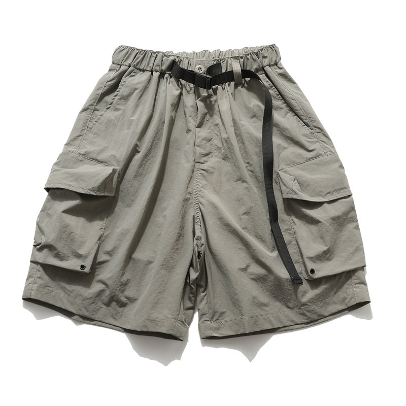 Multi-Pocket Wide Leg Cargo Half Pants WN26812