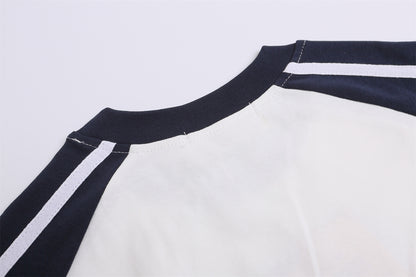 Anime Color Block Raglan Sleeve Short Sleeve T-Shirt WN26865