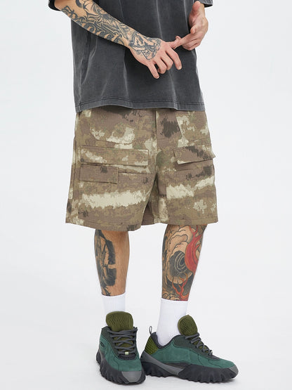 Camouflage Multi-Pocket Straight Cargo Short Pants WN12251