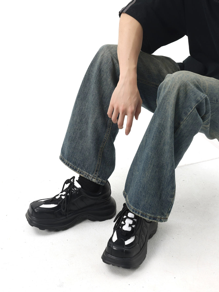 Square Toe Chunky Sole Dad Sneakers WN20770