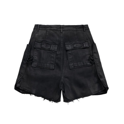 Washed Coating Cargo Pocket Denim Half Pants WN25714