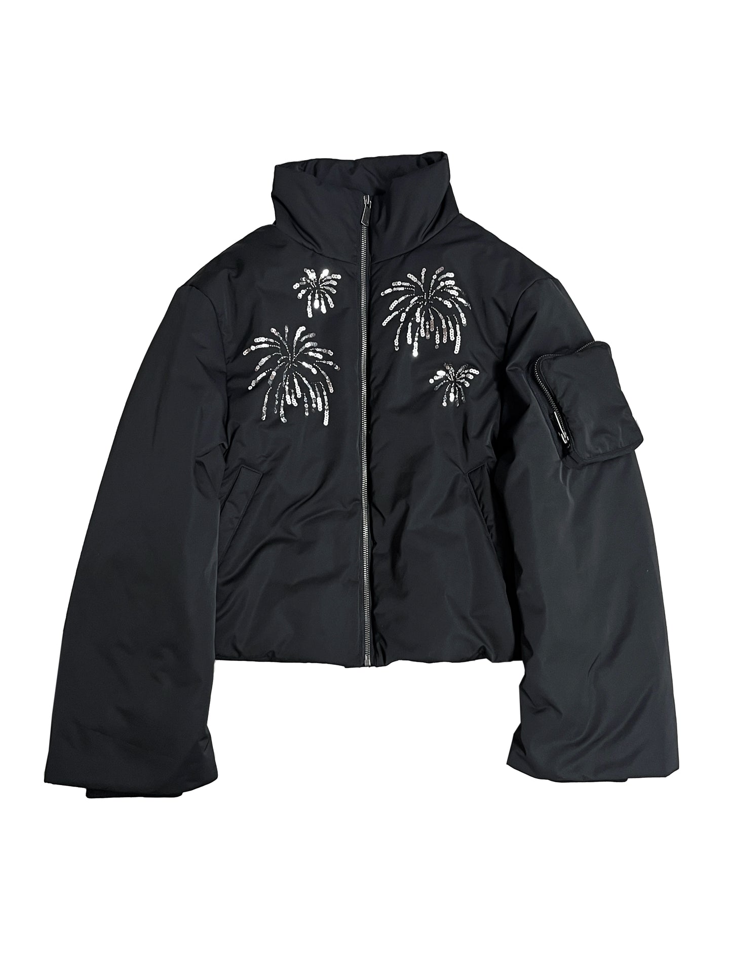 Fireworks Beadwork Embroidery Puffuer Jacket WN18971