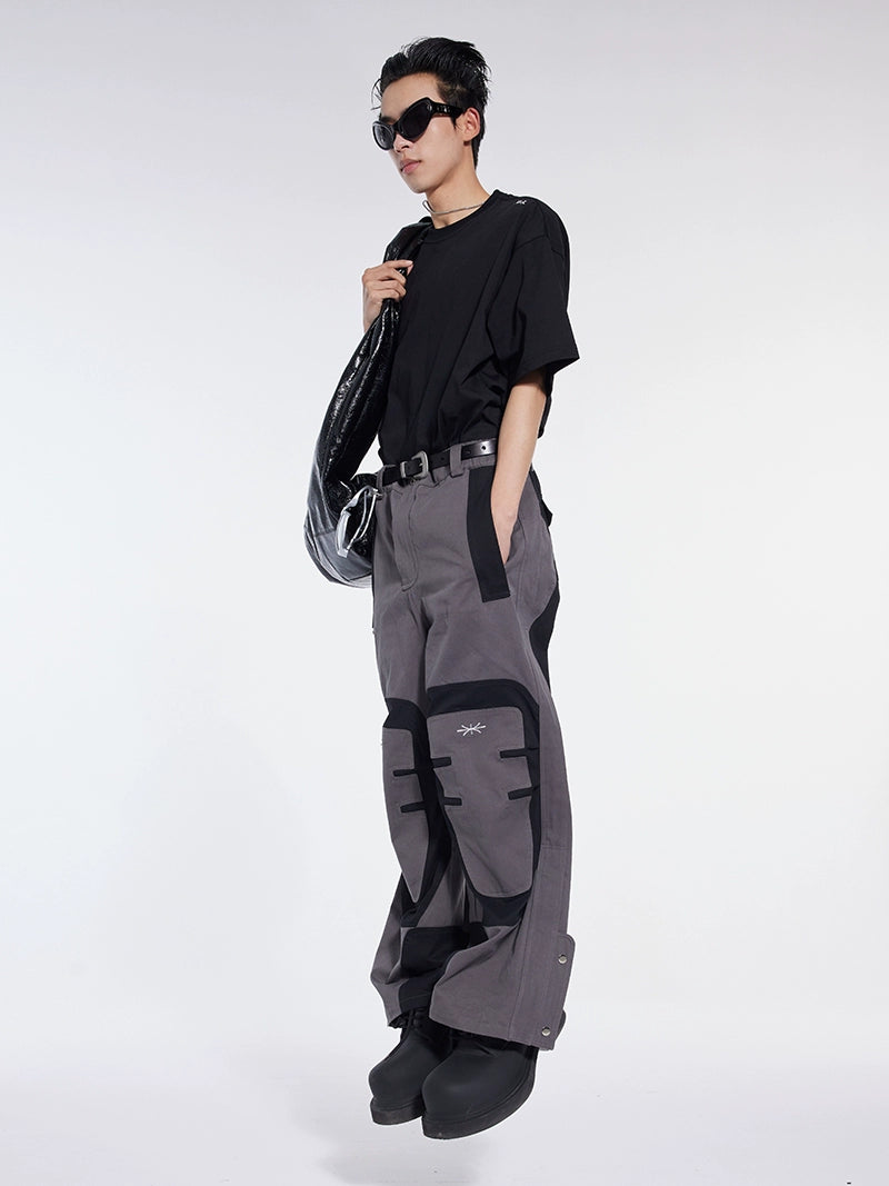 Contrast Color Blocking Straight Leg Pants WN9043