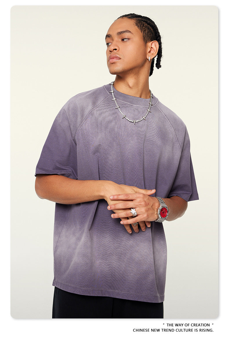 Washed Gradient Raglan Sleeve T-Shirt WN6065