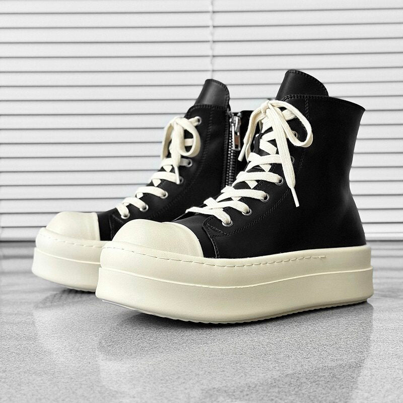 Lace Up Side Zipper Thick Sole Short Boots WN24510