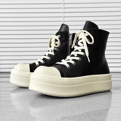Lace Up Side Zipper Thick Sole Short Boots WN24510