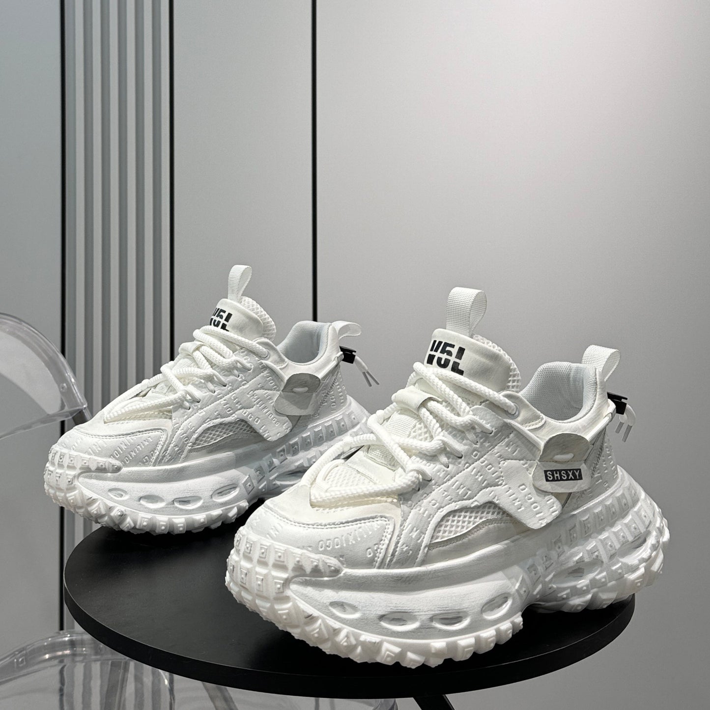 Emboss Rope Thick Sole Dad Sneakers WN24766