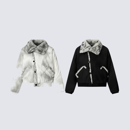 Fake Fur Trim Short Puffer Jacket WN27935