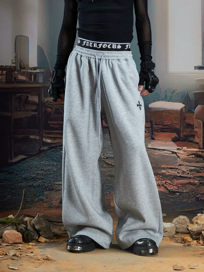 Double-Waistband Embroidery Sporty Pants WN21345