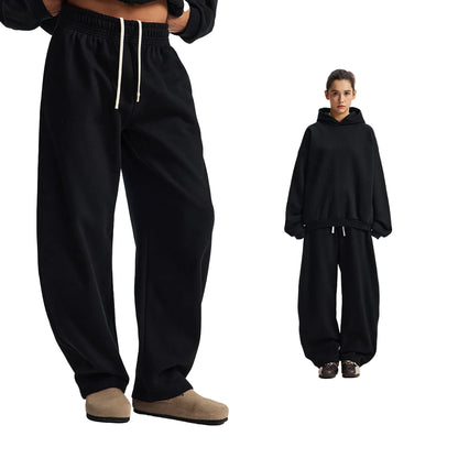 Fleece Lining Oversize Hoodie & Wide Leg Sweatpants Setup WN23113
