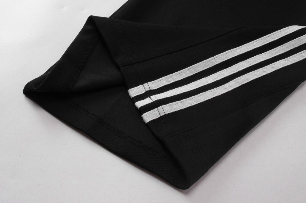 Stripe Zipper Hoodie & Wide Leg Drawstring Sweatpants Setup WN27993