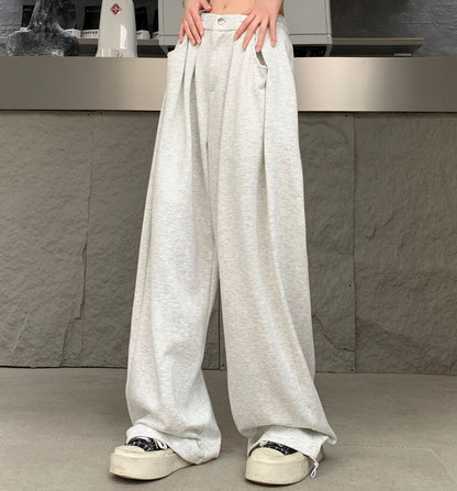 Pleats Draped Straight Sweatpants WN25822