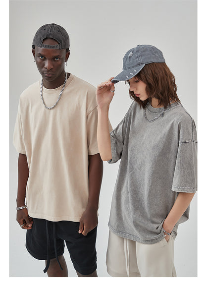 Vintage Dyed Oversize Short-sleeve T-shirt & Vintage Dyed Short Sweatpants Setup WN6631