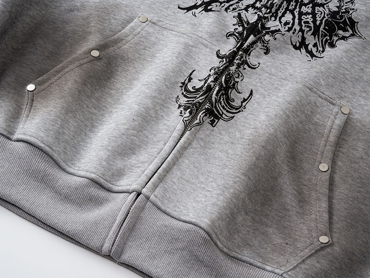 Dirty Dye Cross Heavyweight Pullover Hoodie WN23066