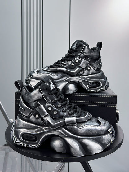 Washed High-Top Chunky Sole Sneakers WN24594