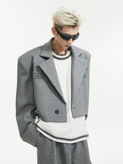 Sequin Shoulder-Pad Tailored Jacket & Wide-Leg Trousers Setup WN15438