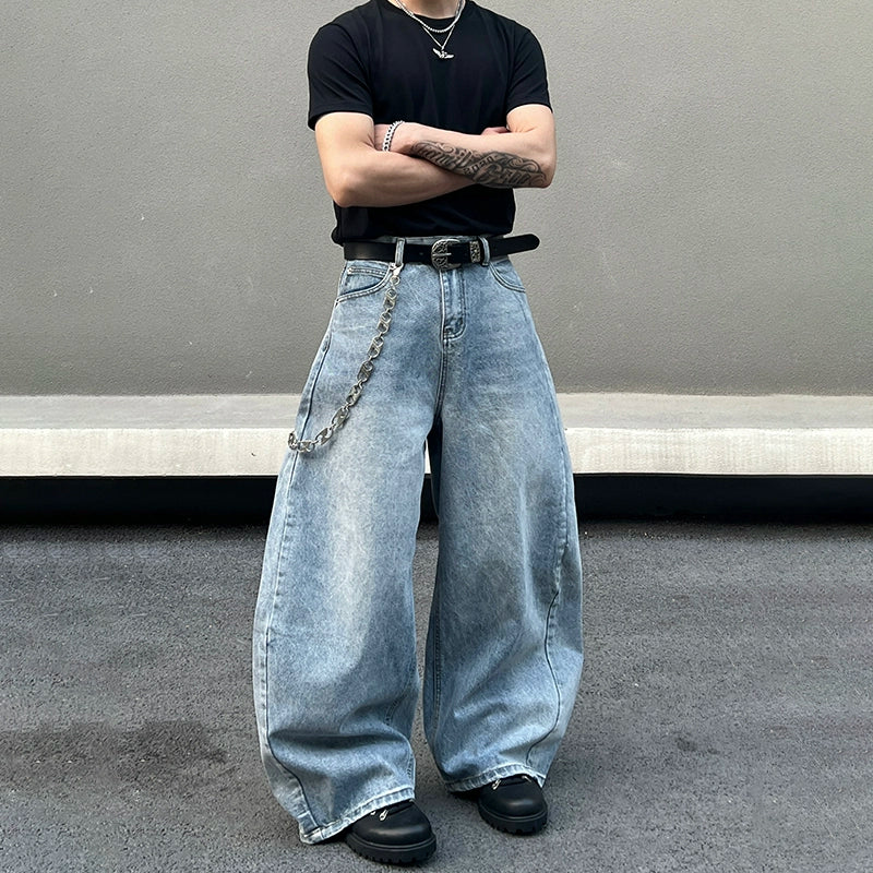 Washed Straight Wide Leg Denim Jeans WN19527