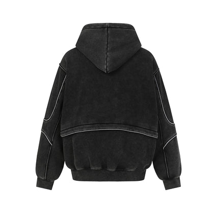 Fleece Lining Washed Pullover Hoodie WN21876