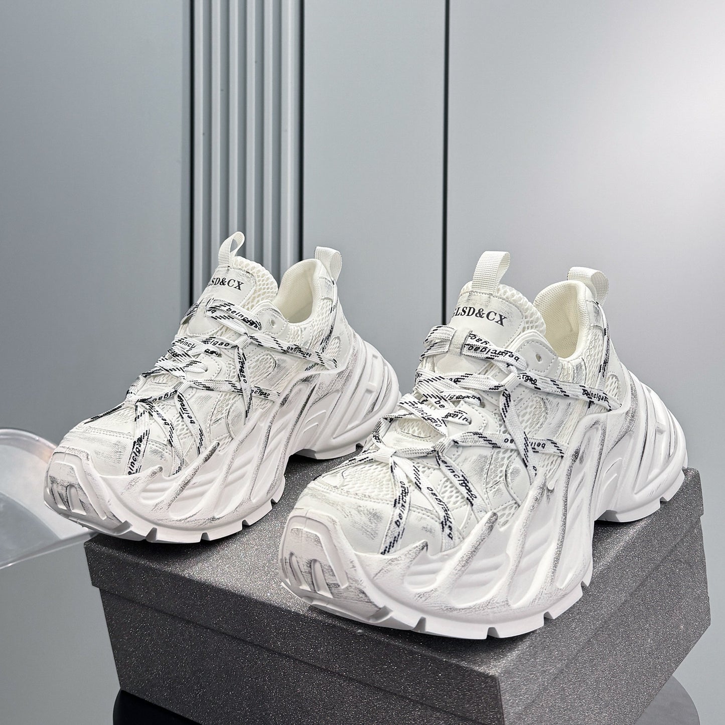 Mesh Strap Platform Chunky Sole Sneakers WN24707
