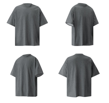 Contrast Cuff Fake Layered Boxy Oversize Short Sleeve T-Shirt WN26301