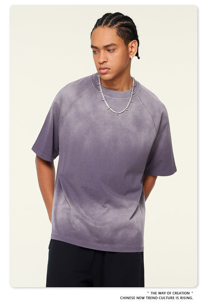 Washed Gradient Raglan Sleeve T-Shirt WN6065