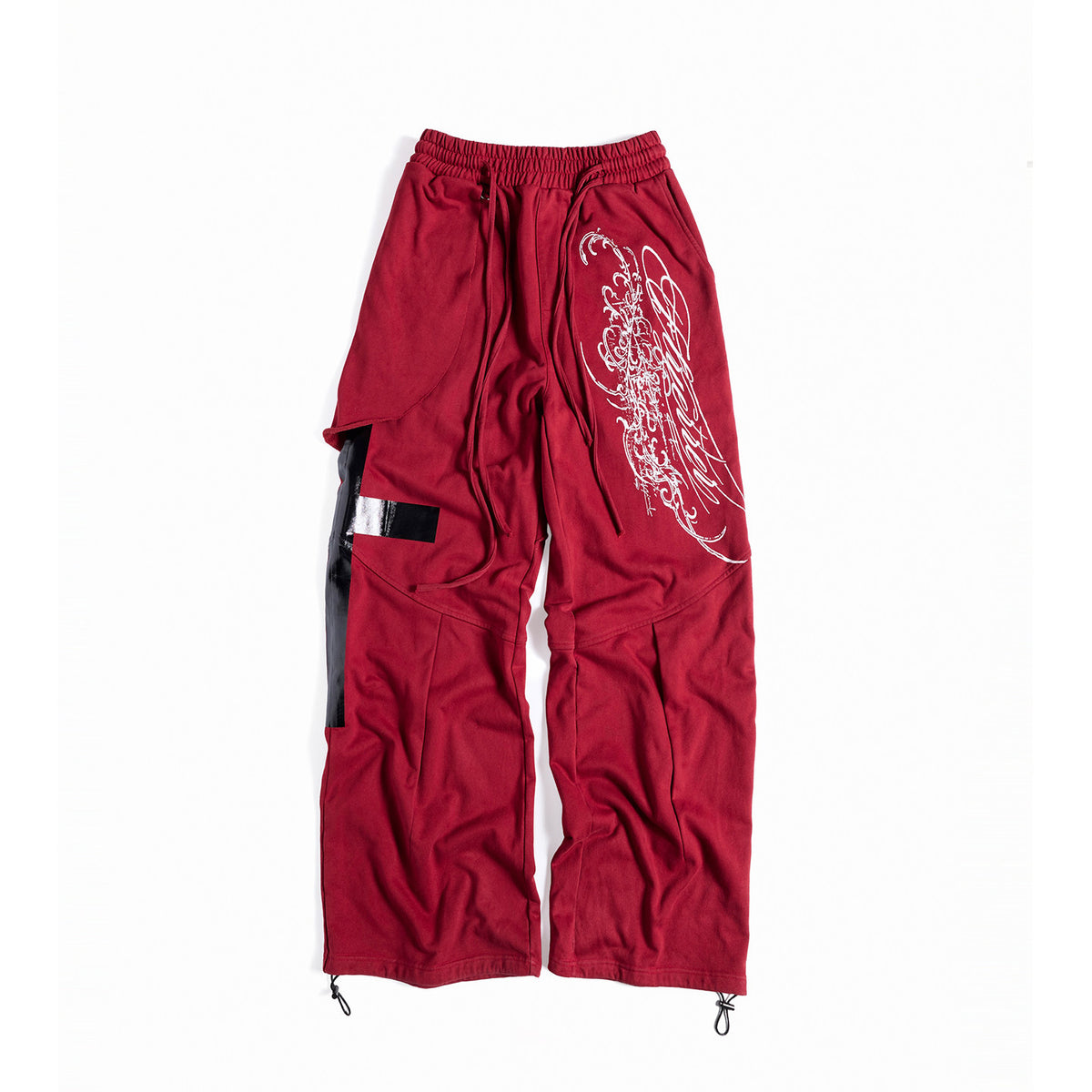 Stud Embroidery Zipper Hoodie & Cargo Wide Leg Pants Setup WN27439