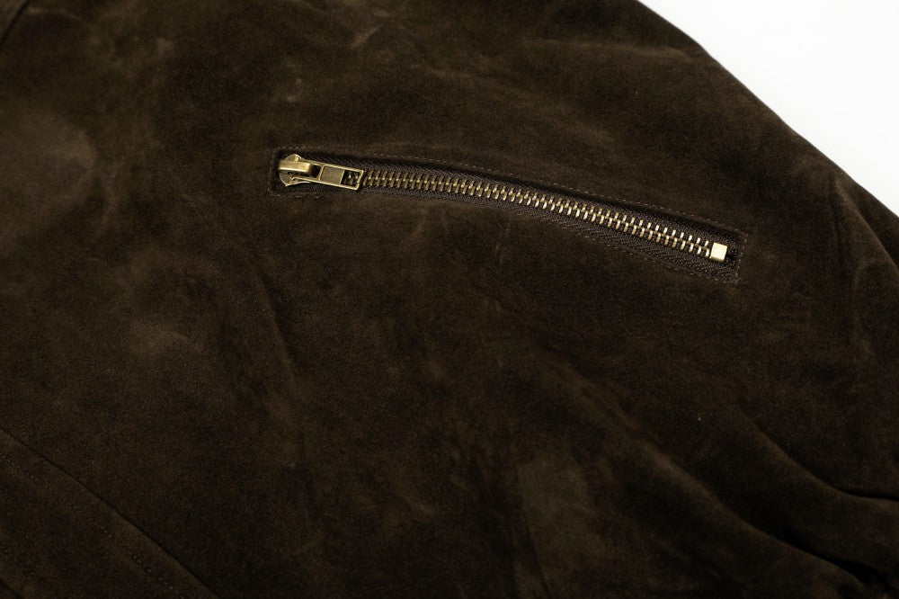 Suede Stand Neck Zipper Jacket WN27872