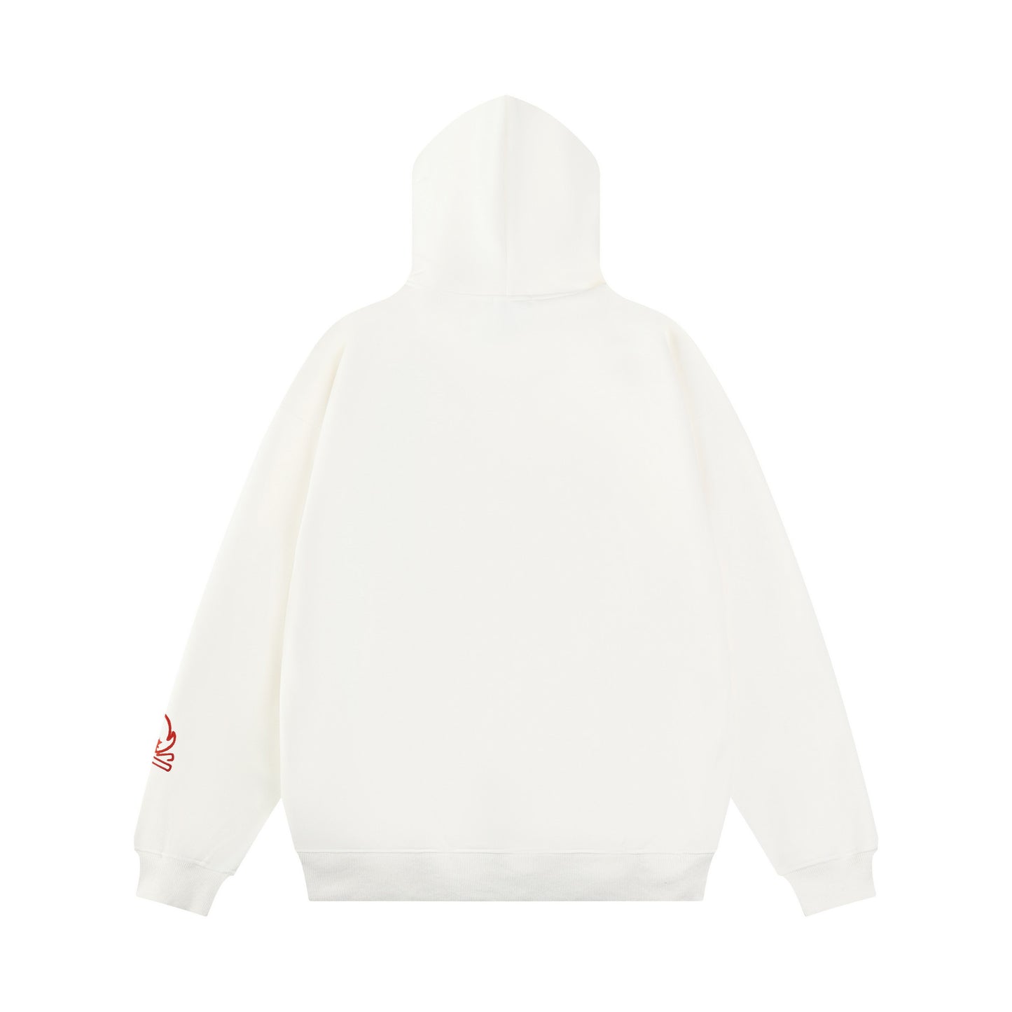 Letter Embroidery Fleece Lining Oversize Pullover Hoodie WN15036