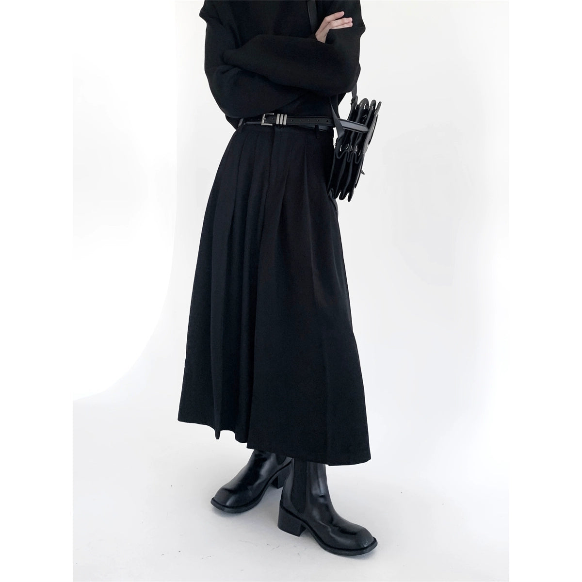 Pleats Wide Leg Hakama Trousers WN9120