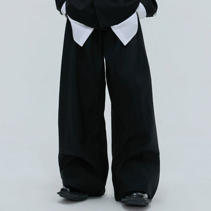 Pearl Chain Waist-Fitted Shoulder-Pad Double Layer Tailored Jacket & Trousers Setup WN21730