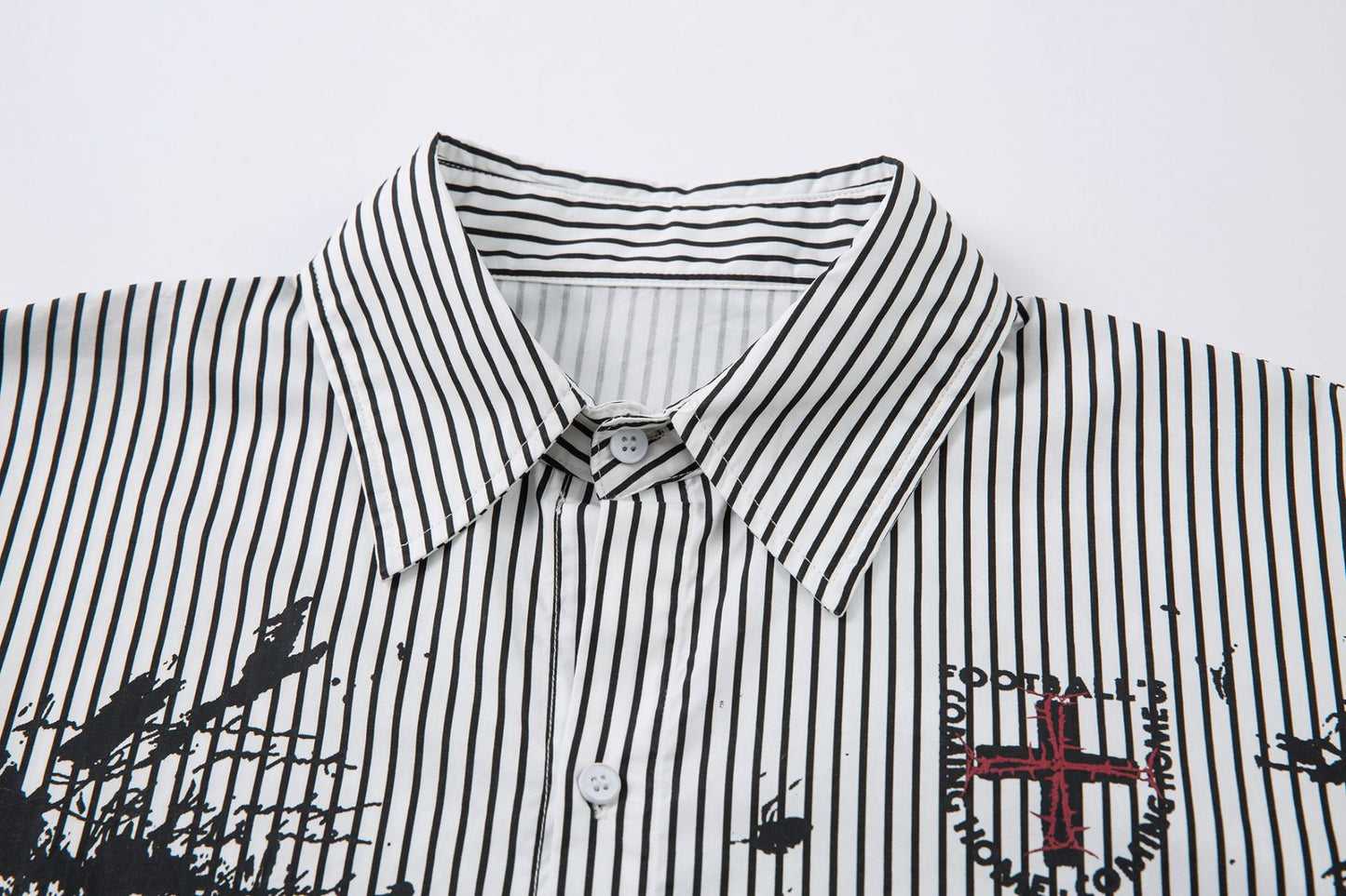Fake Layered Stripe Graphic Print Long Sleeve Shirt WN25674
