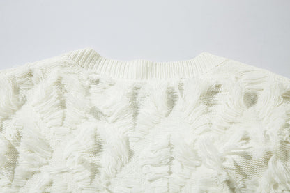 Fringe Detail Oversize Knit Cardigan WN11420