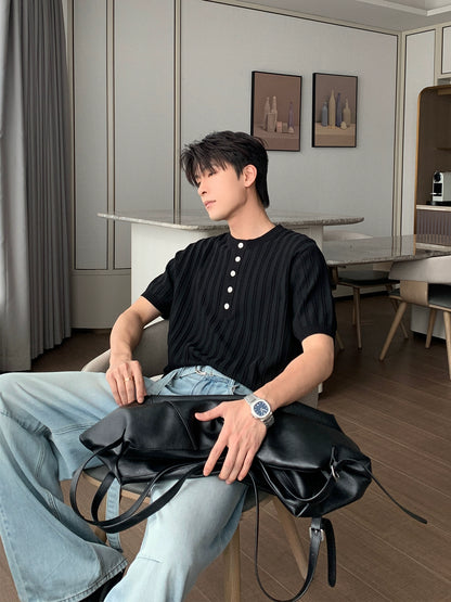 Henry Neck Oversize Short Sleeve T-Shirt WN20454