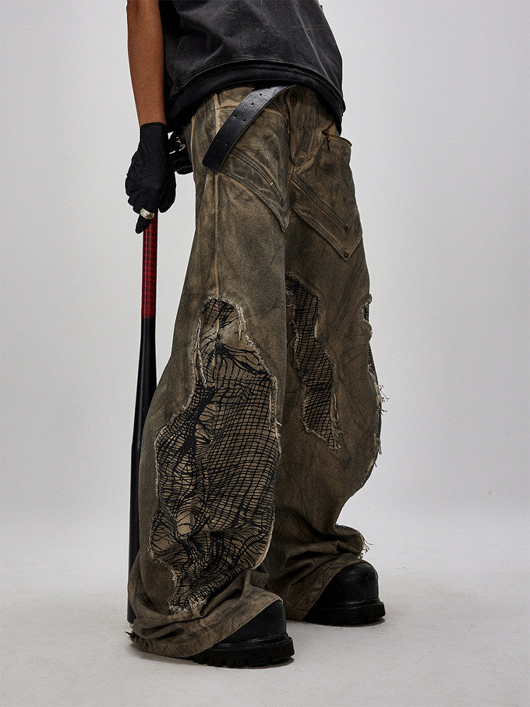 Irregular Cutout Panel Curved Pants WN27426