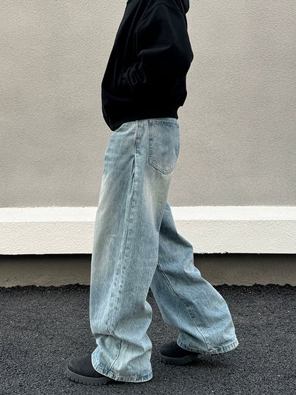 Wrinkle Wide Leg Denim Jeans WN19392