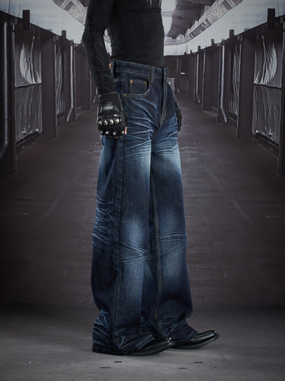 Art Whisker Honeycomb Wash Straight Denim Jeans WN22906