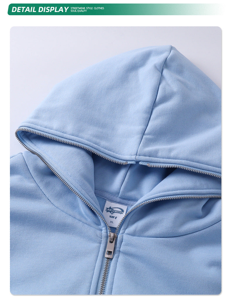 Oversize Plain Zipper Hoodie WN9971