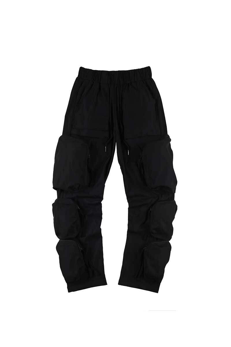 Drawstring Multi-Pocket Tapered Cargo Pants WN24223