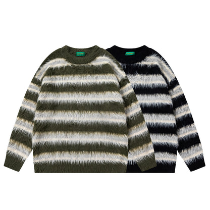 Stripe Oversize Knit Sweater WN11525