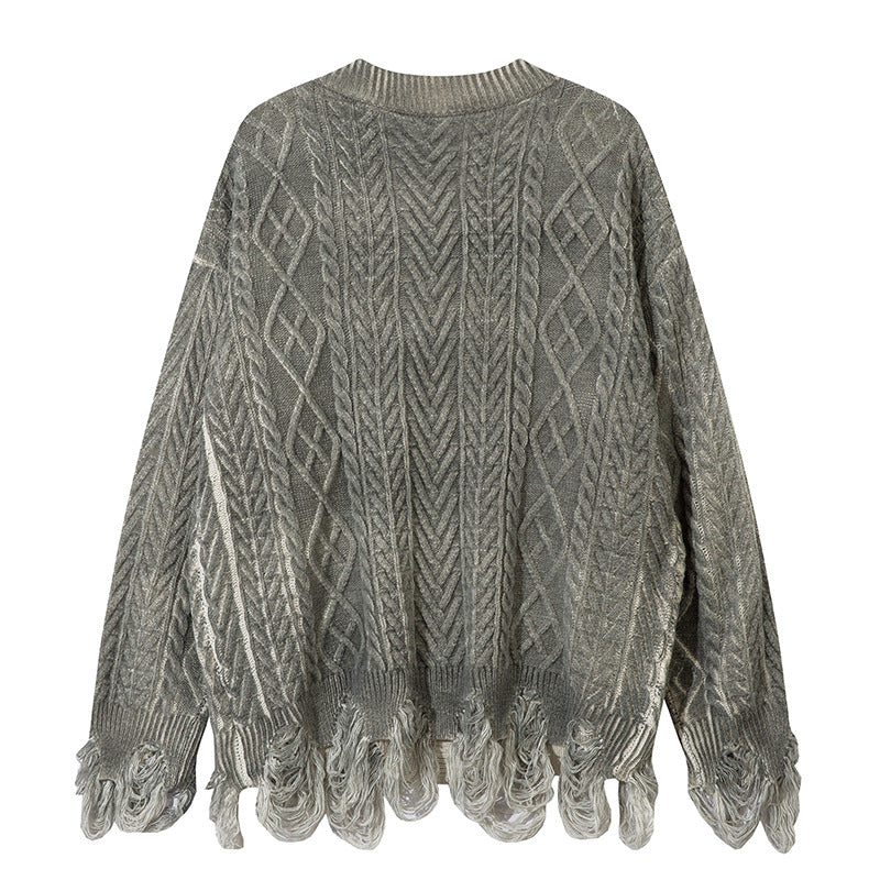 Damage Hem Knit Cardigan WN11418