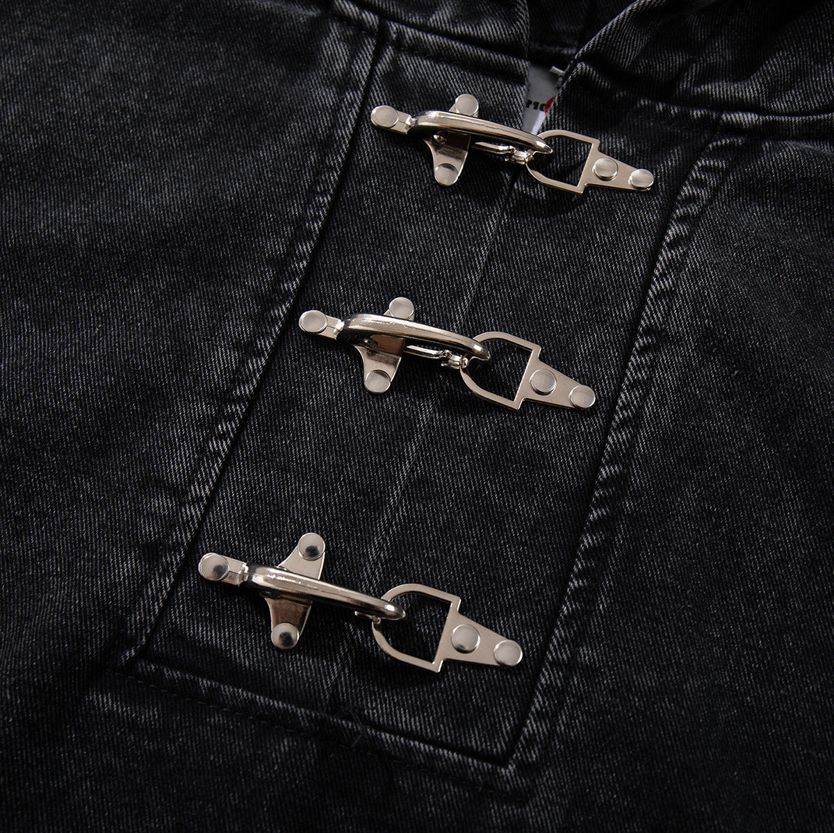 Heavyweight Washed Metal Buckle Hooded Jacket WN23049