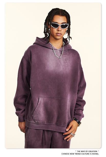 Oversize Fleece Lining Washed Pullover Hoodie WN9924